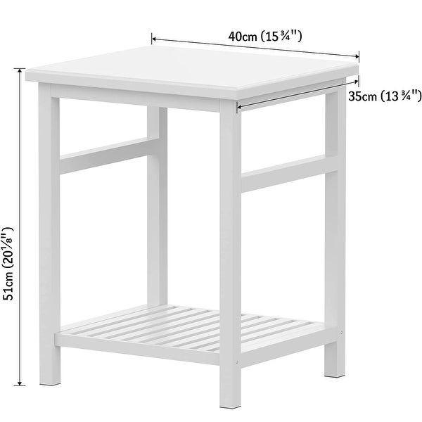 Modern Bamboo 2-Tier End Table/Side Table/Nightstand