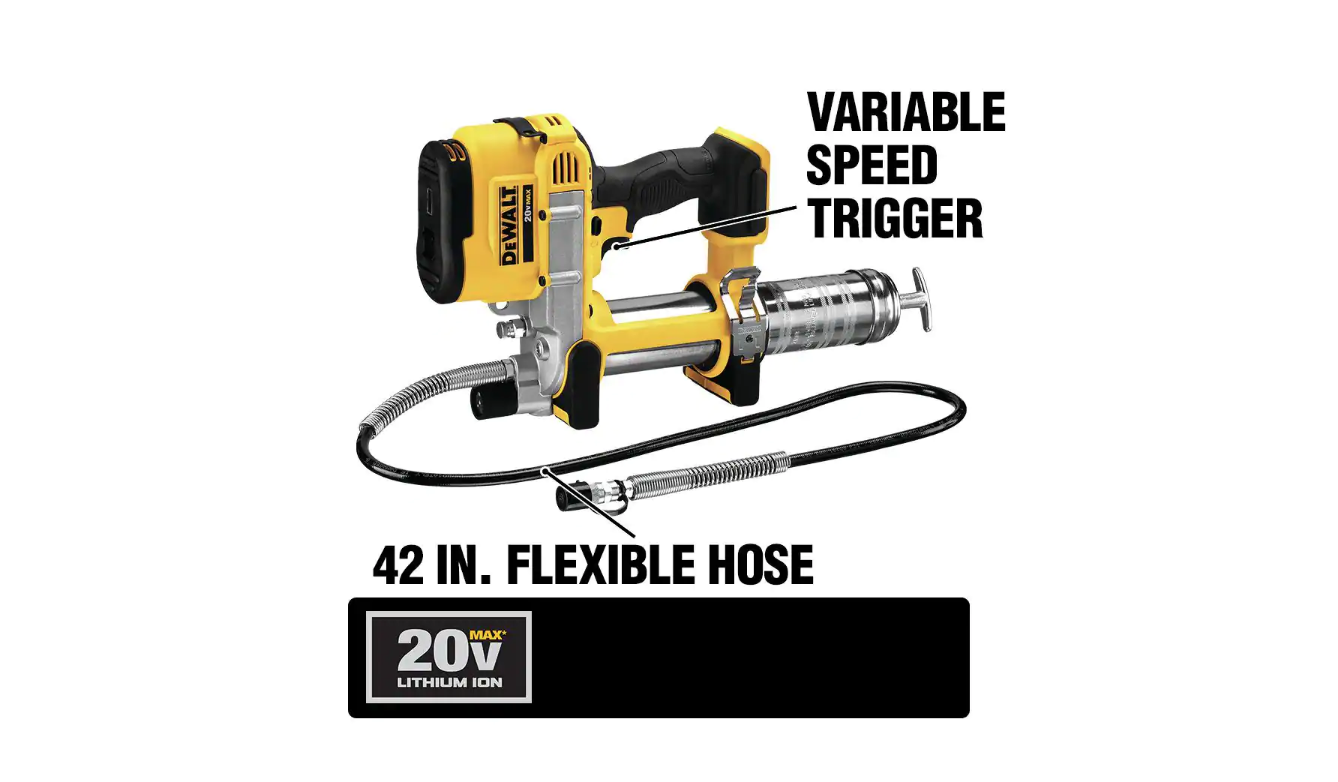 DEWALT DCGG571M1 20-Volt MAX Cordless 10，000 PSI Variable Speed Grease Gun， (1) 20-Volt 4.0Ah Battery and Charger