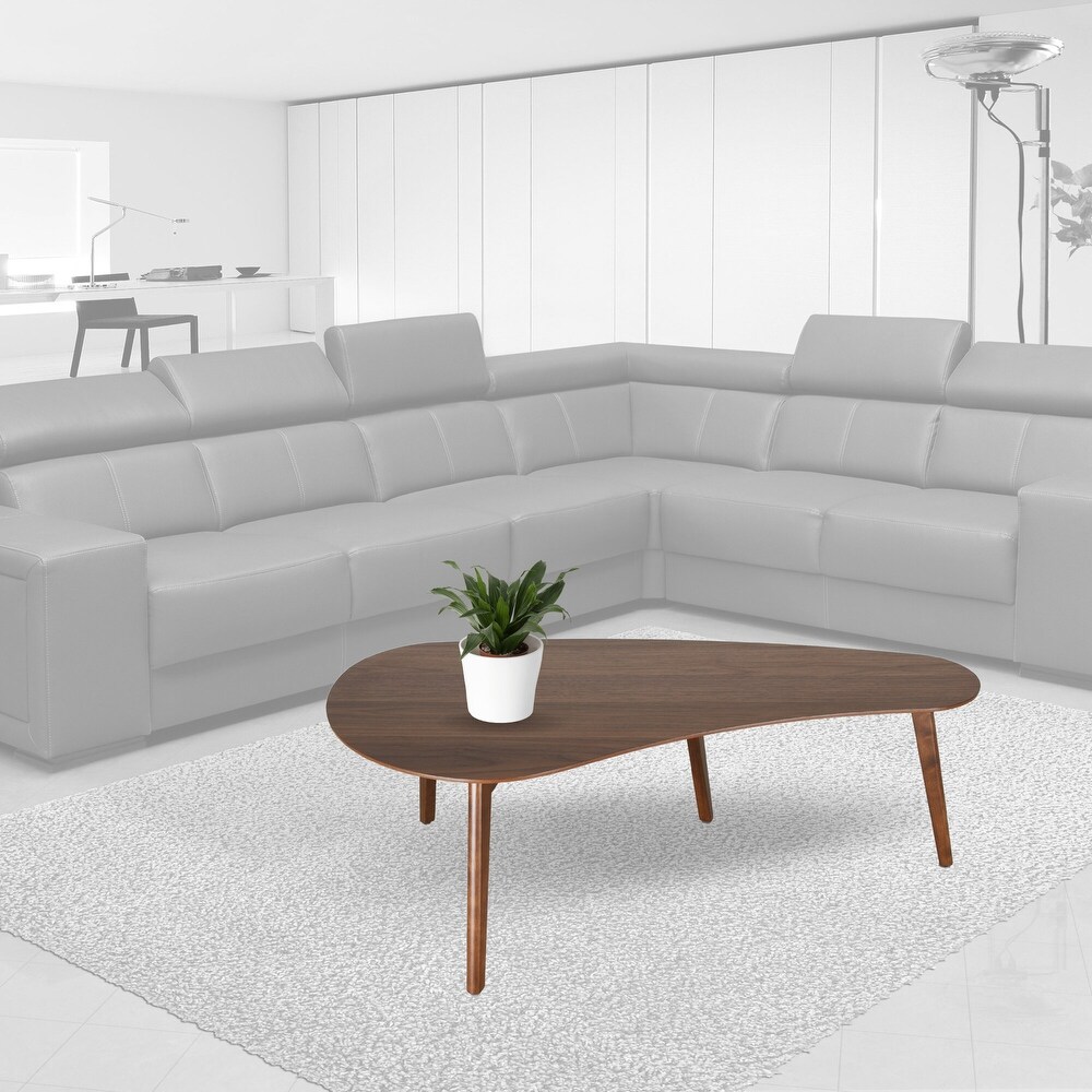 Zenvida Madison Mid Century Modern Coffee Table  Walnut Finish