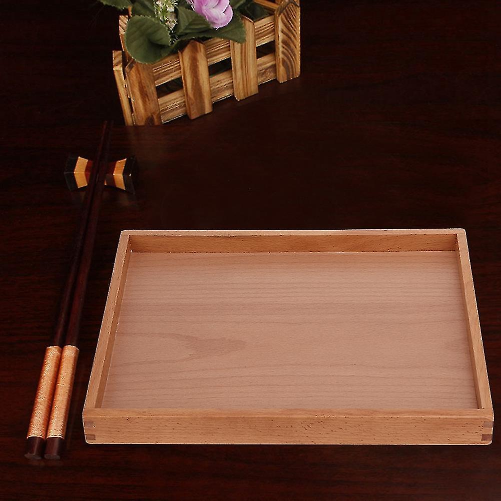 Rectangle Wooden Tea Cup Tray Coffee Plate Holder Snack Serving Tableware Storage Tray