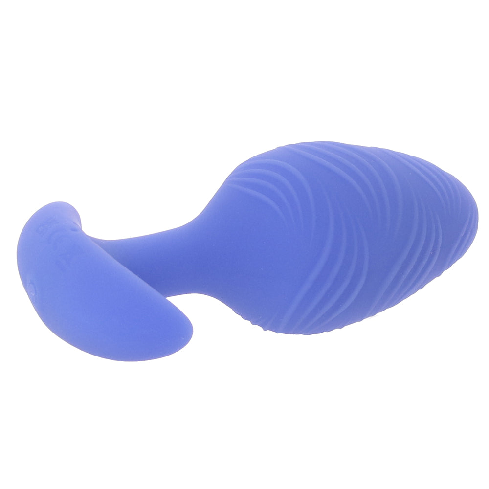 Cheeky Large Glow-In-The-Dark Vibrating Butt Plug in Blue