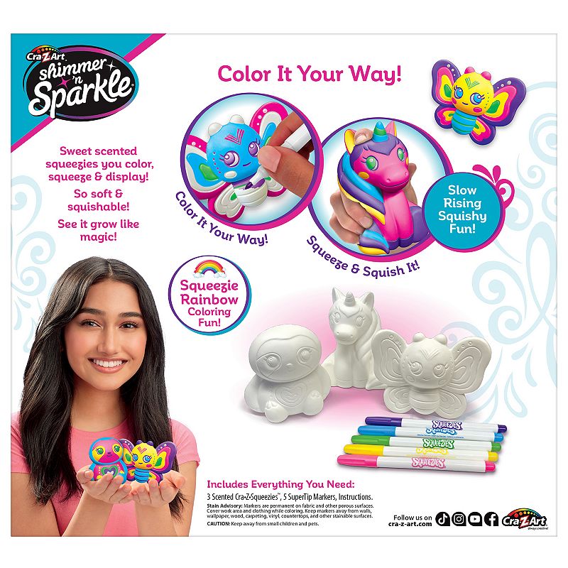 Cra-Z-Art Shimmer 'N Sparkle Cra-Z-Squeezies Color Your Own Squeezie Fun