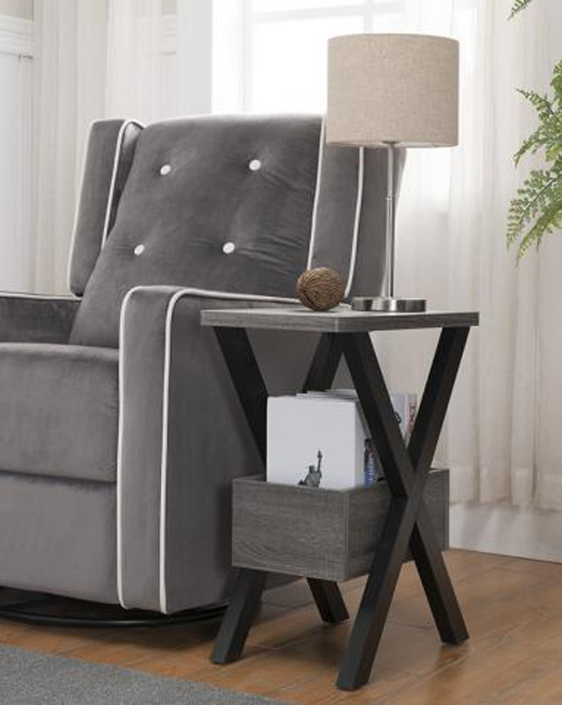 Sintechno Contemporary End Table with Storage   Transitional   Side Tables And End Tables   by Sintechno  Inc.  Houzz