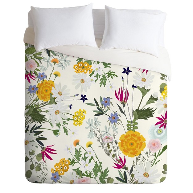 Iveta Abolina Bretta Duvet Cover Set Yellow Deny Designs