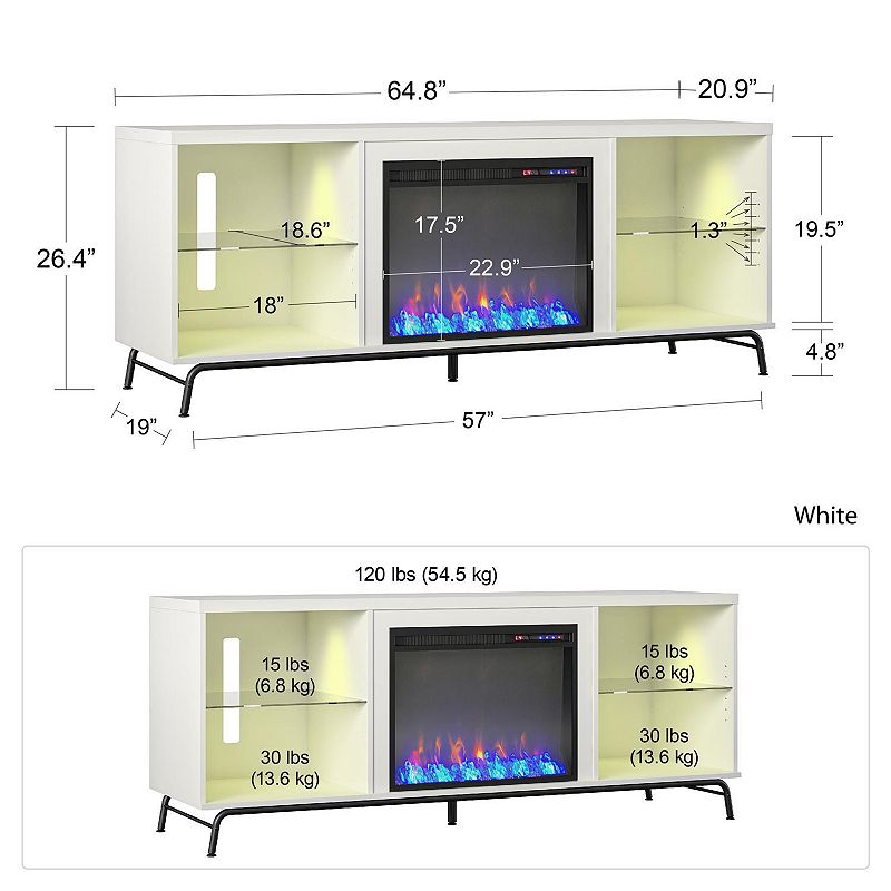 Ameriwood Home Melbourne Electric Fireplace TV Stand