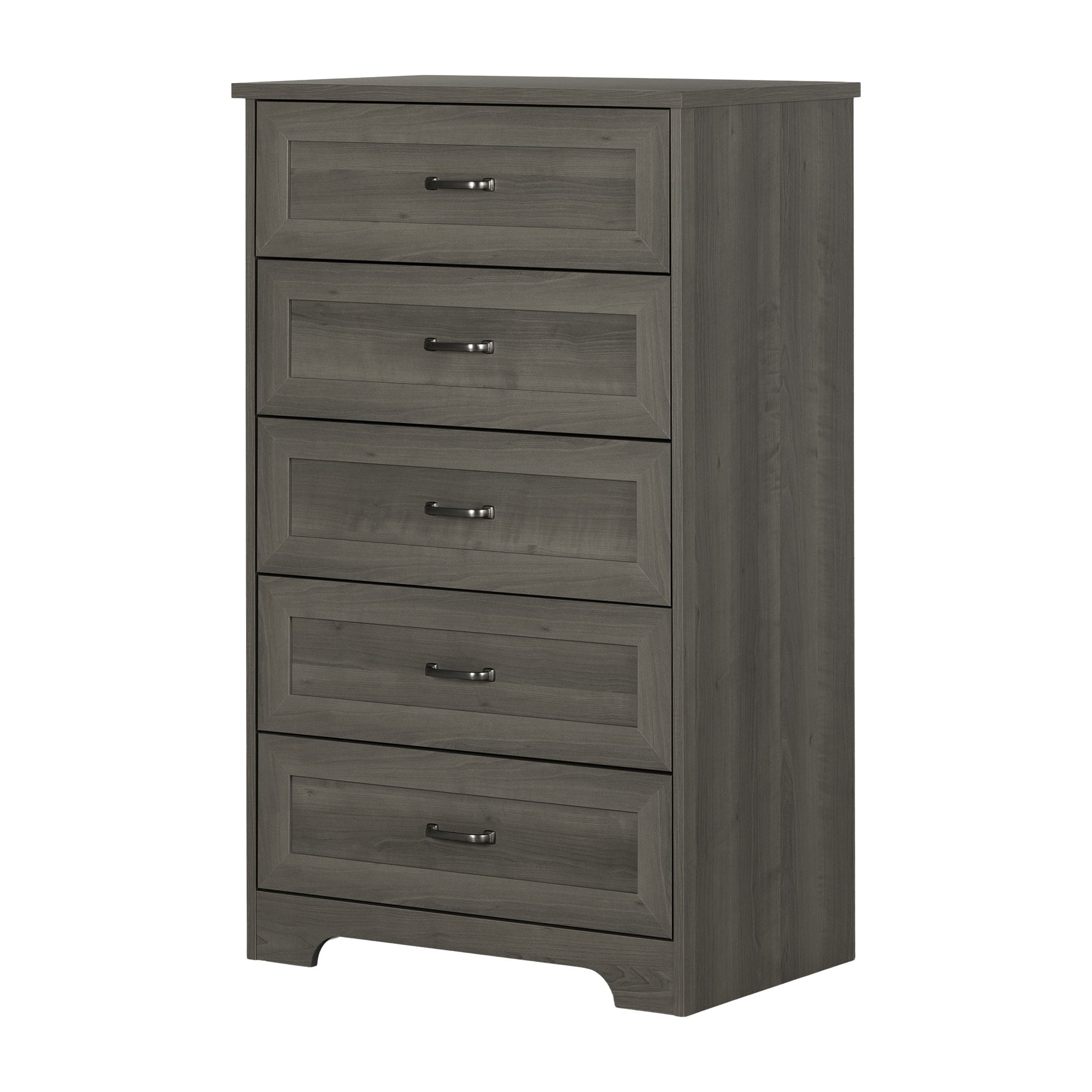 South Shore Prairie, Farmhouse 5-Drawer Chest, Gray Maple