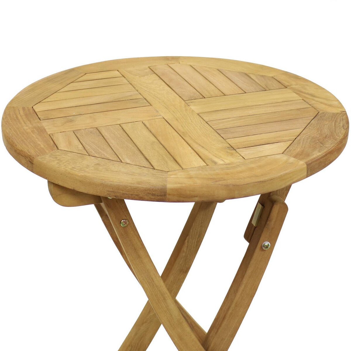 Ultimate Patio 23 1/2-Inch Round Teak Folding Outdoor Patio Table