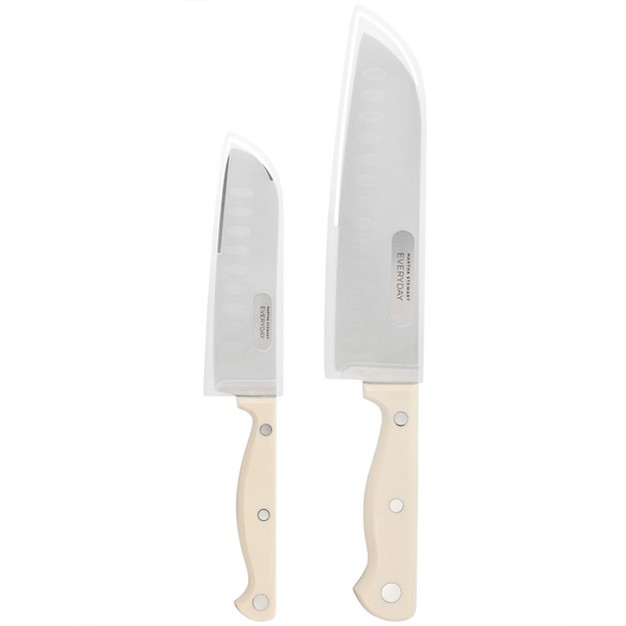 Martha Stewart Everyday Keswick 2 Piece Santoku Knife And Sheath Set In Linen