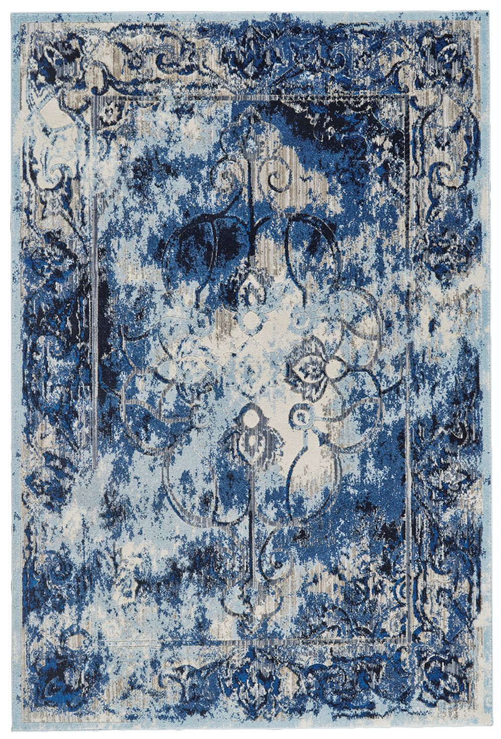 Carini Blue and Ivory Rug by BD Fine