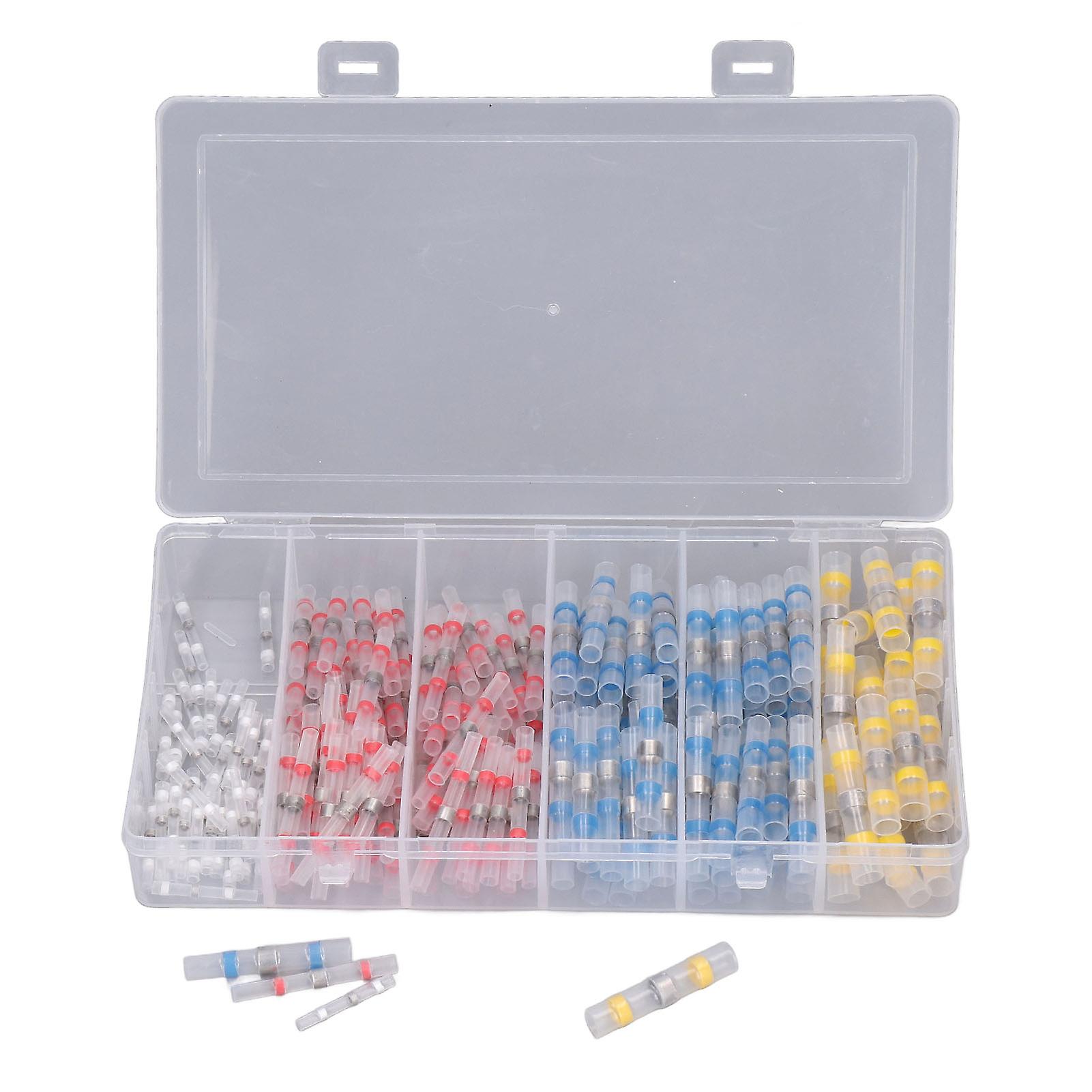 200pcs Heat Shrink Wire Connector Butt Crimp Terminal Waterproof Insulated Set Kit