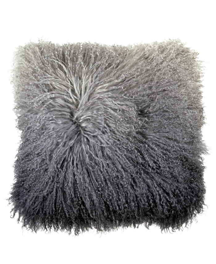 Michael Aram 18x18 Dip Dye Curly Sheepskin Pillow