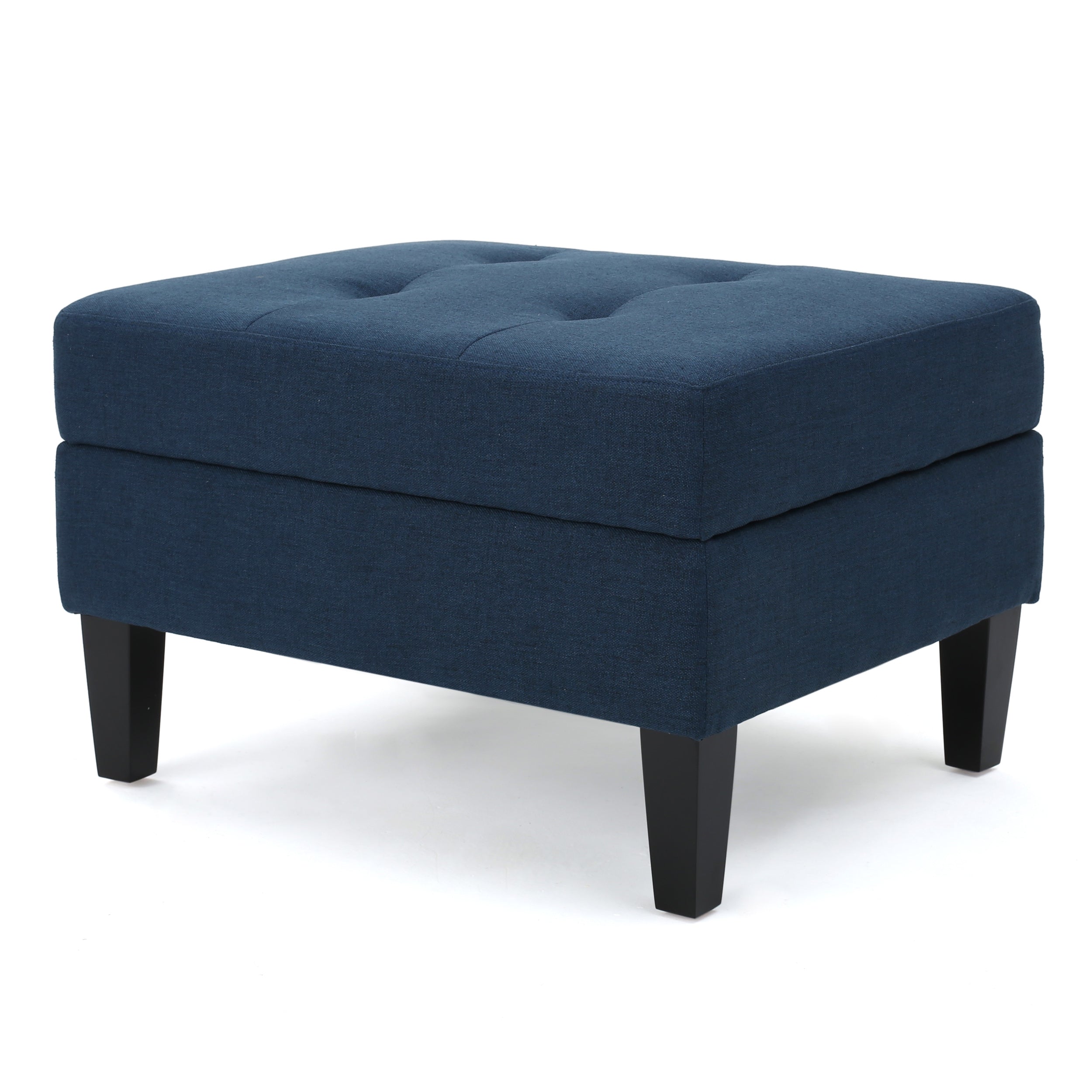 Zahra Contemporary Tufted Fabric Storage Ottoman