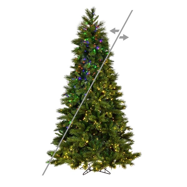 Vickerman 7.5' x 48 Brighton Pine Artificial Christmas Tree，LED Color Changing Lights