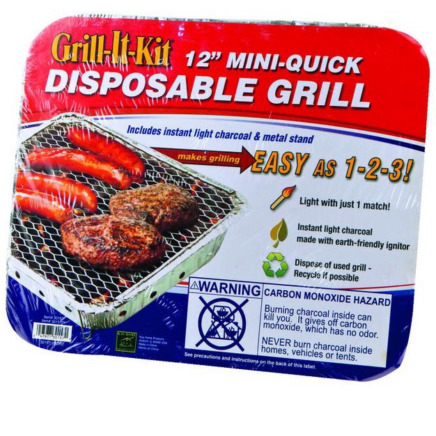 Kay Home Products Marsh Allen 12 In Grill it kit Charcoal Disposable Grill Silver