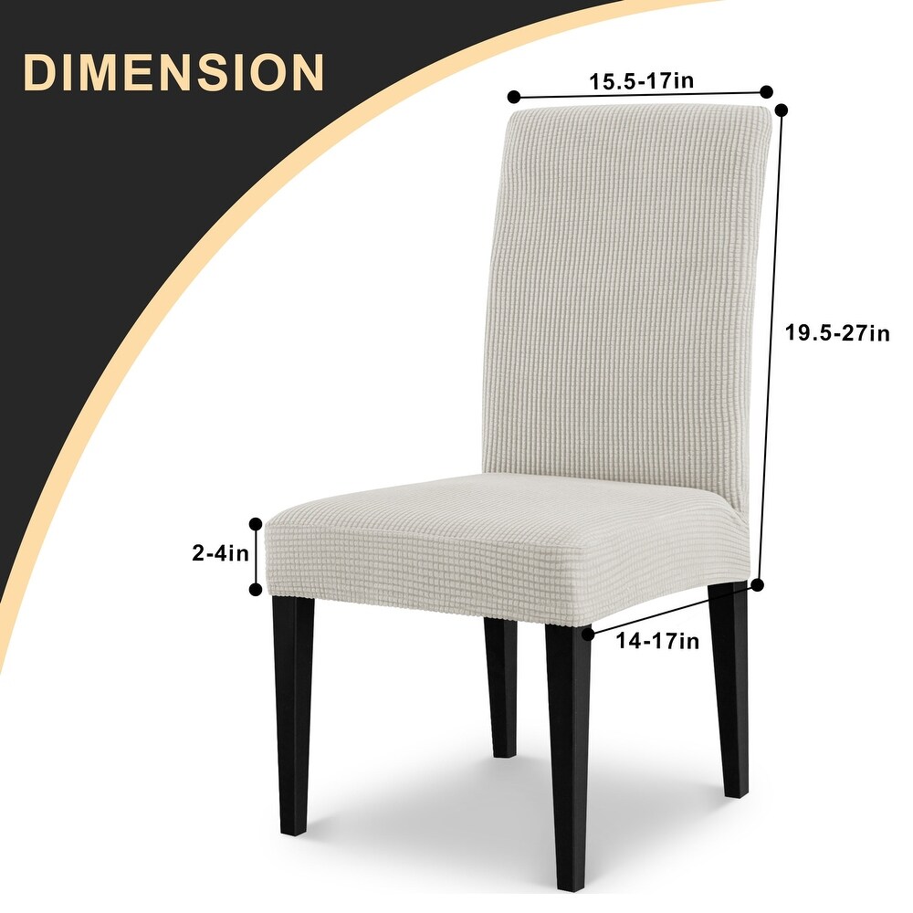 CHUN YI Elastic Textured Grid Dining Chair Slipcover