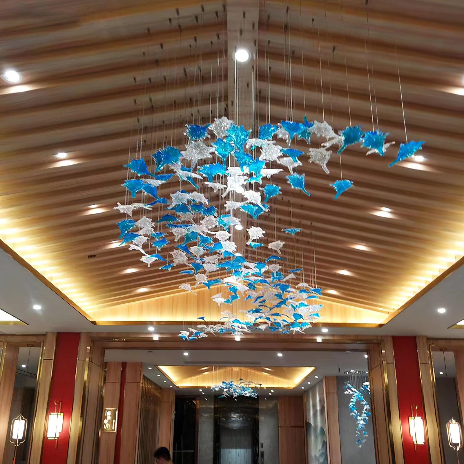 Multicolor Crystal Maple Leaf Chandelier