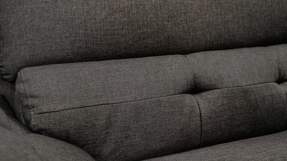 Modern Dark Gray Fabric Tufted Rider Sectional   Transitional   Sectional Sofas   by Zuri Furniture  Houzz