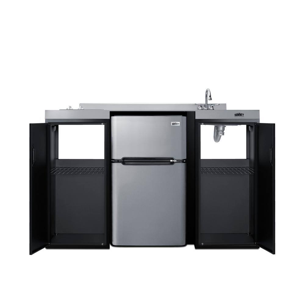 Summit Appliance 54 in. Compact Kitchen in Stainless Steel ADA Compliant CK55ADASINKR