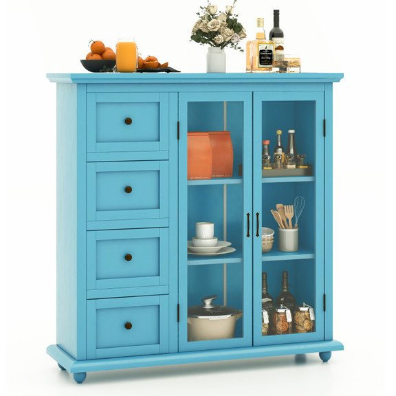Costway 40598761 Buffet Sideboard Table Kitchen St...