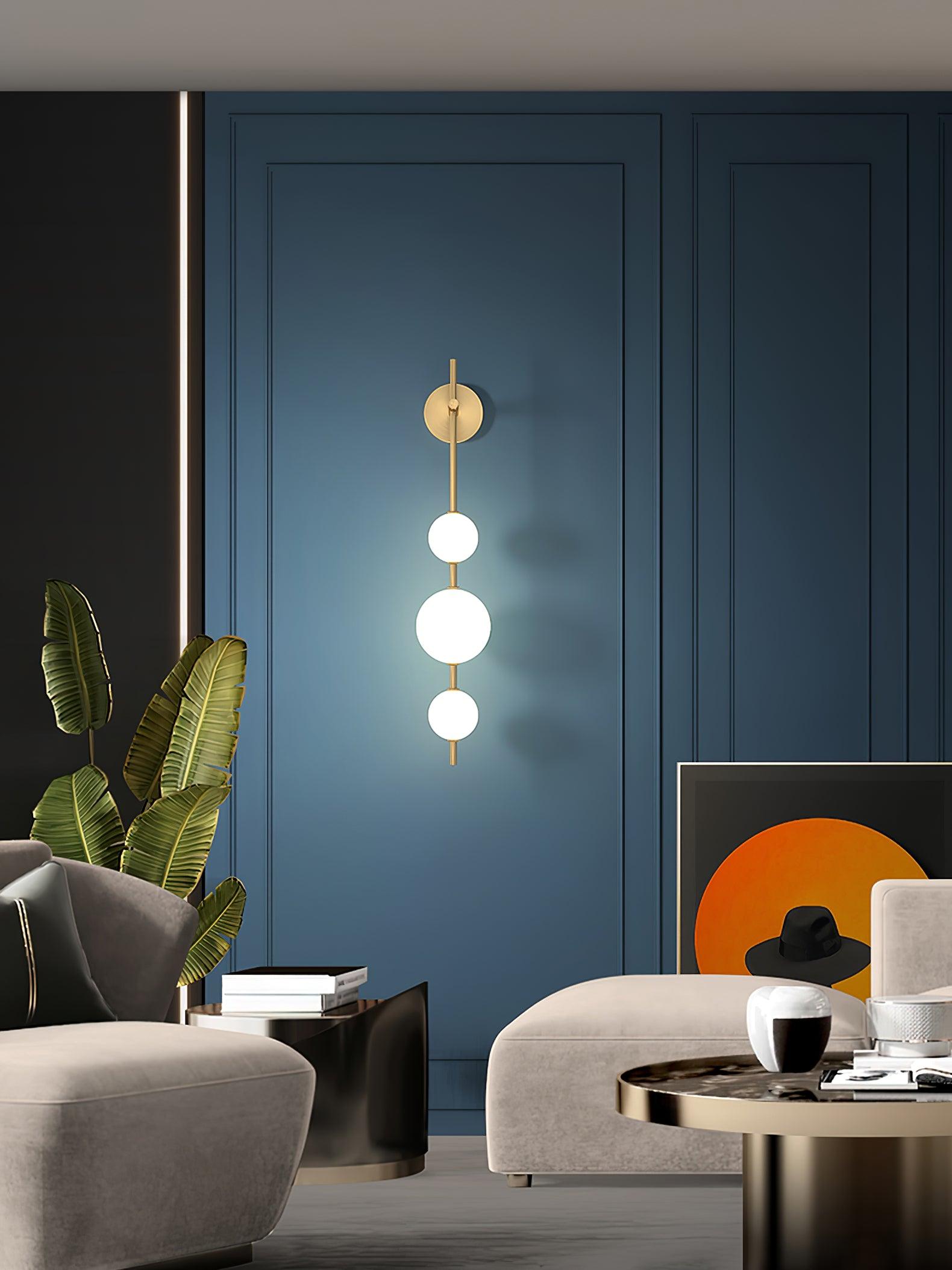 Vertical Globe Plug-in Wall Lamp