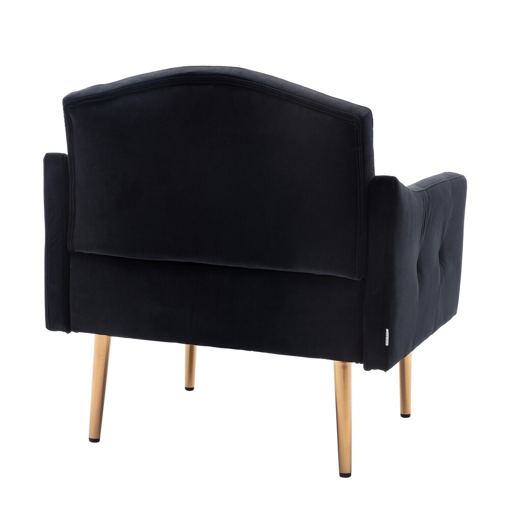 Tufted Velvet Accent Chair with Rose Golden Legs