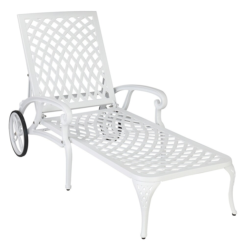 Backrest Adjustable Courtyard Cast Aluminum Lying Bed  Lounge Chair