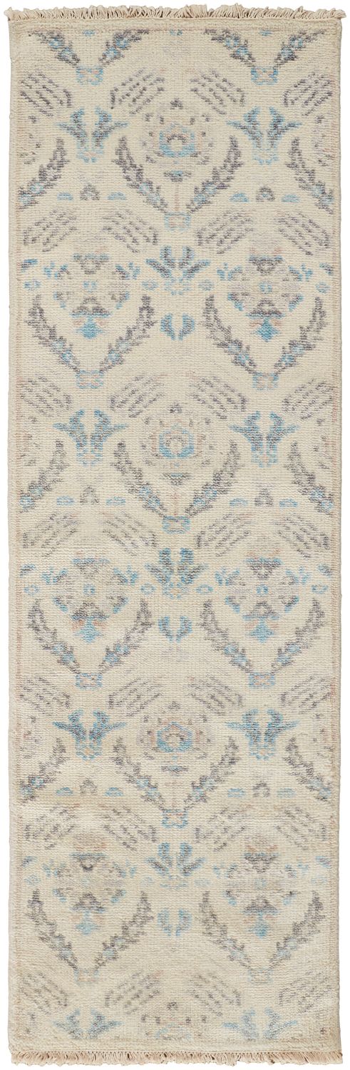 Bennet Hand Knotted Beige and Blue Rug by BD Fine