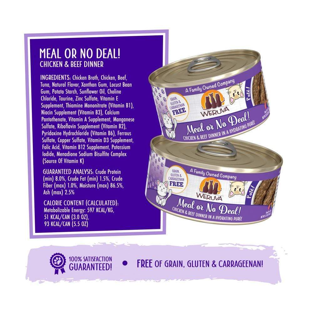 Weruva Classic Cat Pate Meal or No Deal! with Chicken and Beef Canned Ca