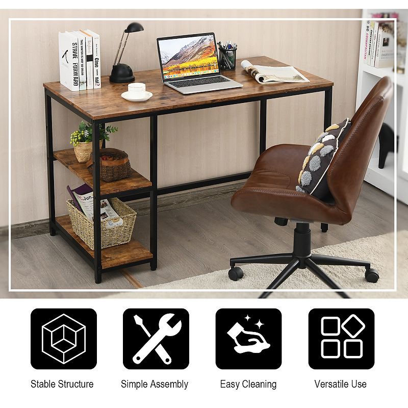 Computer Desk Office Study Table Workstation Home With Adjustable Shelf