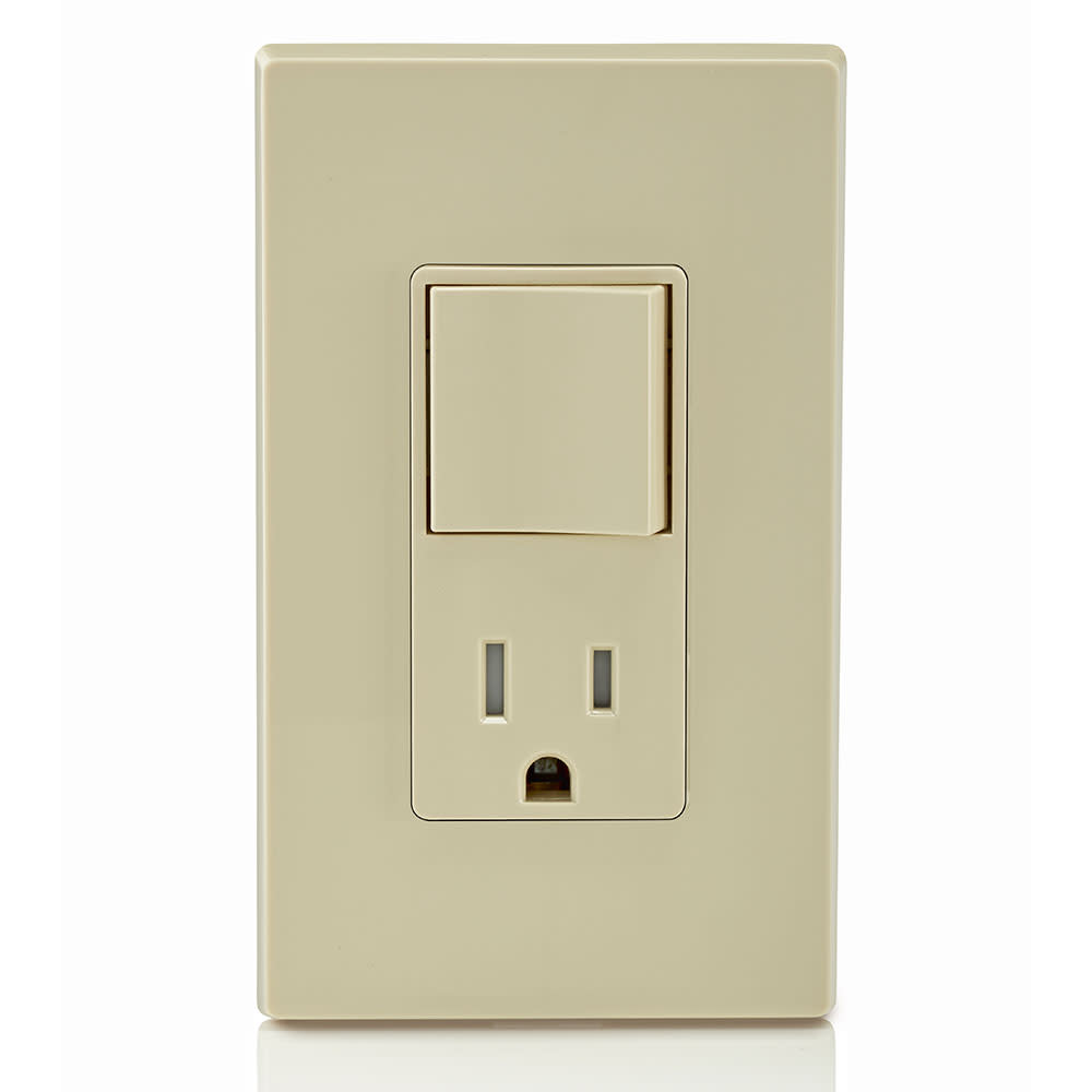 Leviton 15A Ivory Combination Decora Switch and Receptacle/Outlet ;