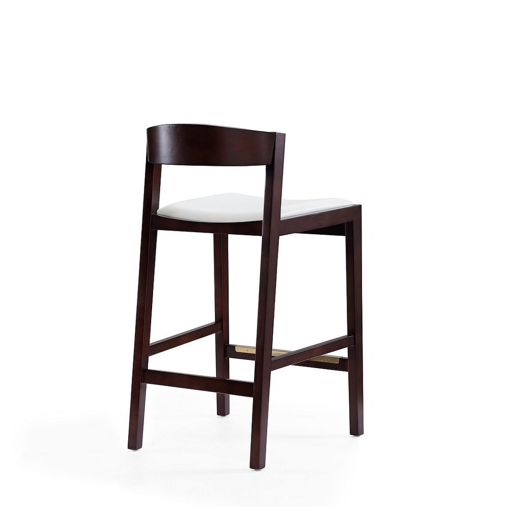 Manhattan Comfort Klismos 36.75 in. Dark Walnut Beech Wood Counter Height Bar Stool