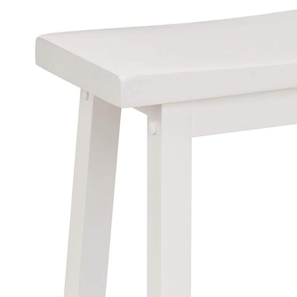 PJ wood 16.33 in. x 12.63 in. x 29.00 in. White Wood Kitchen, Table, and Bar Counter Stool CH01-0204-005-2P-A04