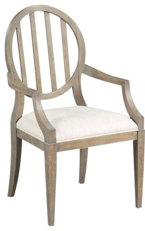 Arm Chair Woodbridge Emma Slatted Oval Back Vintage Finish Wood   Transitional   Armchairs And Accent Chairs   by EuroLuxHome  Houzz