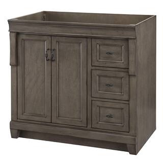 Home Decorators Collection Naples 36 in. W Bath Vanity Cabinet Only in Distressed Grey with Right Hand Drawers NADGA3621D