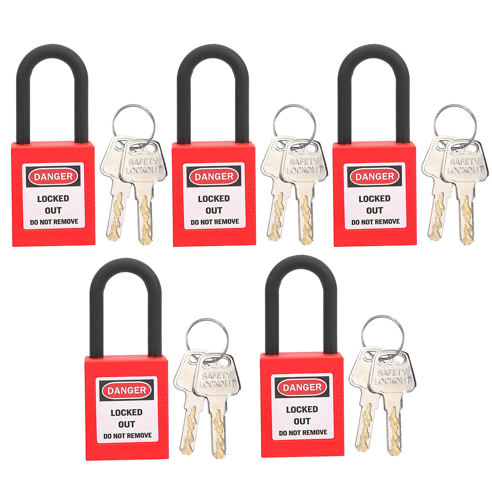 5 Sets Lockout Lock 38mm Nylon Engineered Dustproof Security Padlock For Industrial Sitered