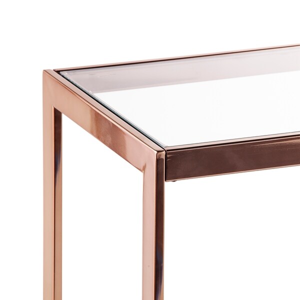 SEI Furniture Luna Transitional Champagne Metal Console Table