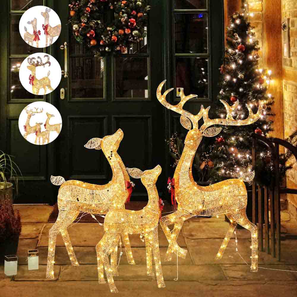 Yescom Lighted Christmas Reindeer Set Outdoor Christmas Yard