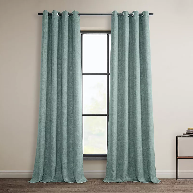 EFF Faux Linen Grommet Room Darkening Window Curtain