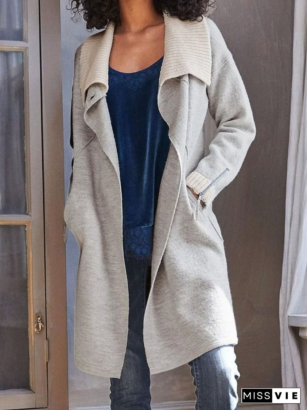 Women Casual Spring Polyester Mid-weight Daily Casual Long sleeve Loose Jacket