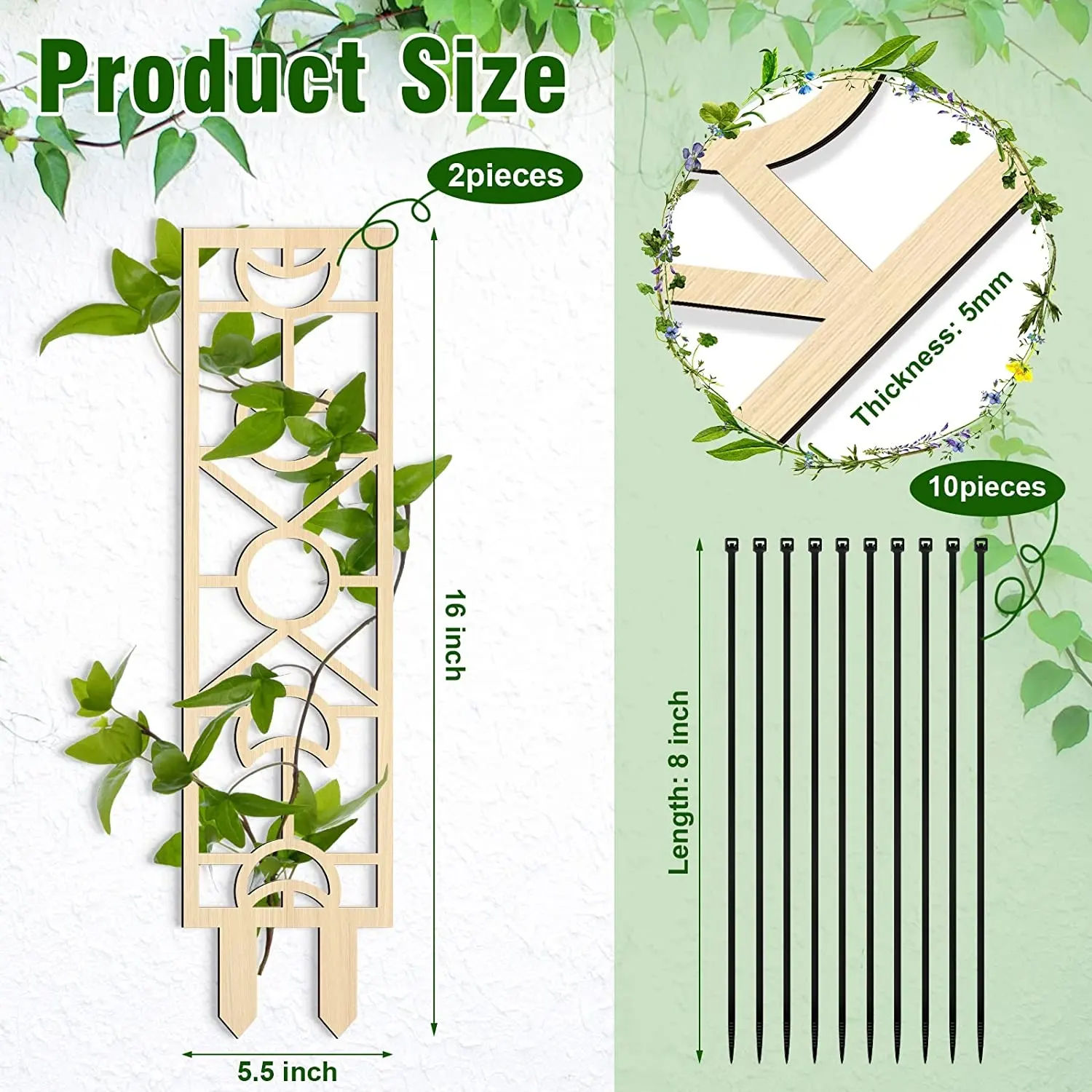 Household garden plants grow support trellis wood indoor flower pot plant climbing shelf garden supplies