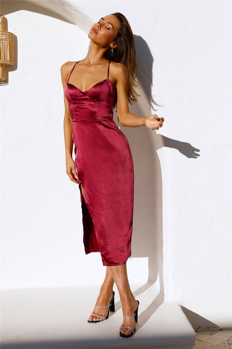 Smooth Marionette Midi Dress Fuchsia