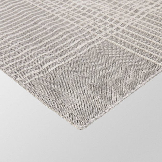 7 x27 10 quot x10 x27 Plaid Outdoor Rug Gray