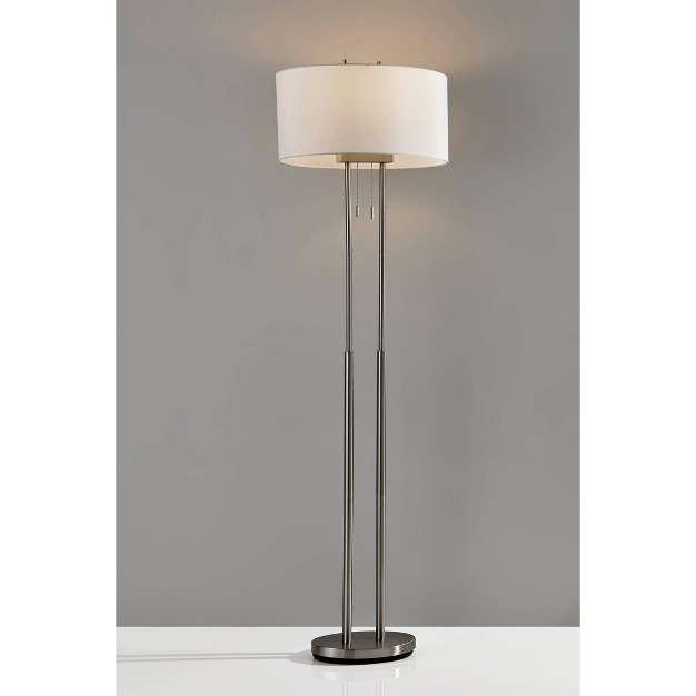 Duet Floor Lamp Silver ivory Adesso