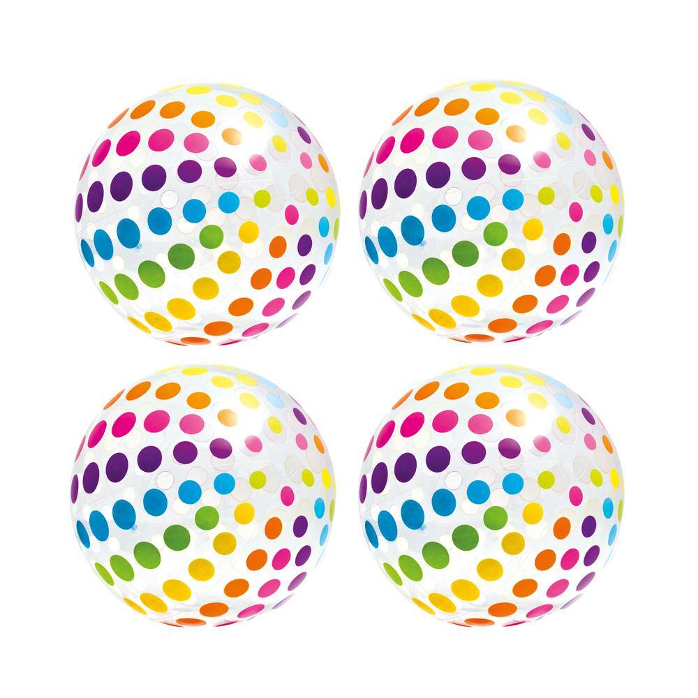 Intex Multi Jumbo Inflatable Vinyl Big Panel Colorful Giant Beach Ball (Set of 4) 4 x 59065EP