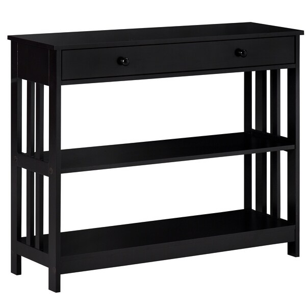 HOMCOM Console Table with Drawers and 2 Shelves Modern Sofa Table for Entryway Living Room Bedroom