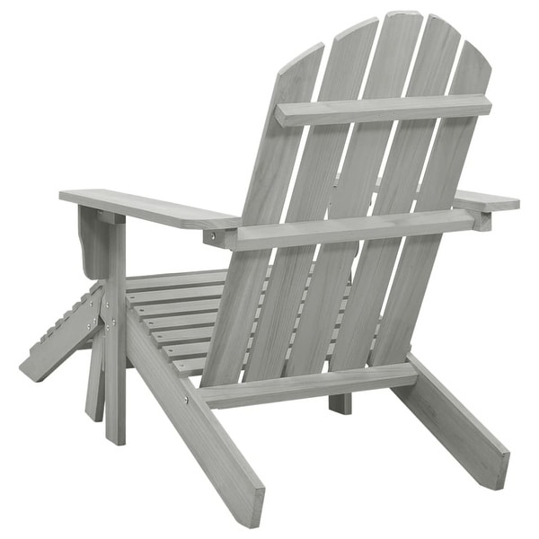 vidaXL Patio Chair with Ottoman Wood Gray