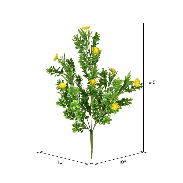 Artificial Uv Coated Yellow Small Rambling Bush