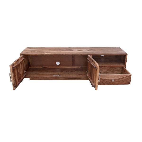 Vacation Natural Low Console with Cabinet and Drawer