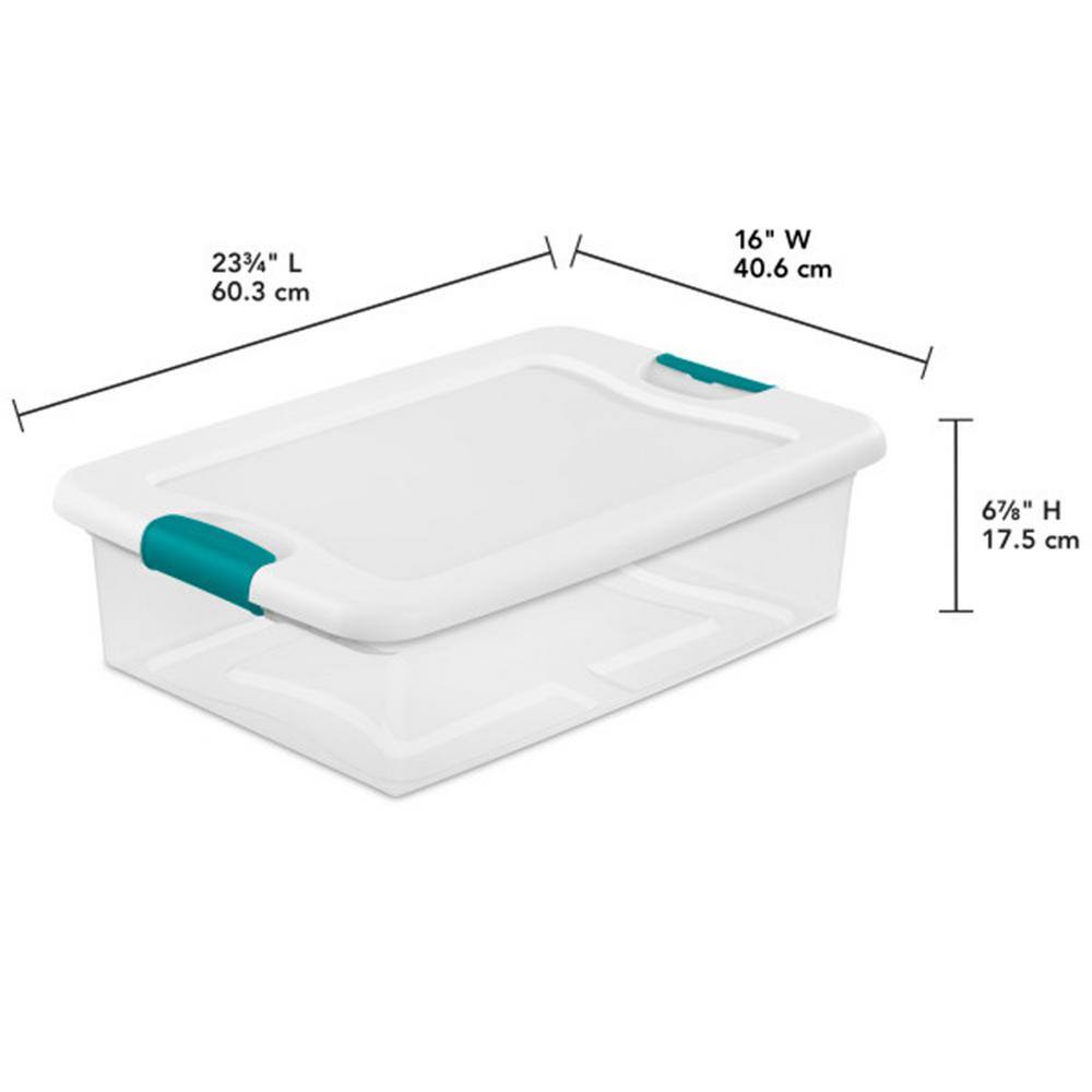 Sterilite 32 qt. Clear Plastic Stackable Storage Box Container (6-Pack) 6 x 14968006