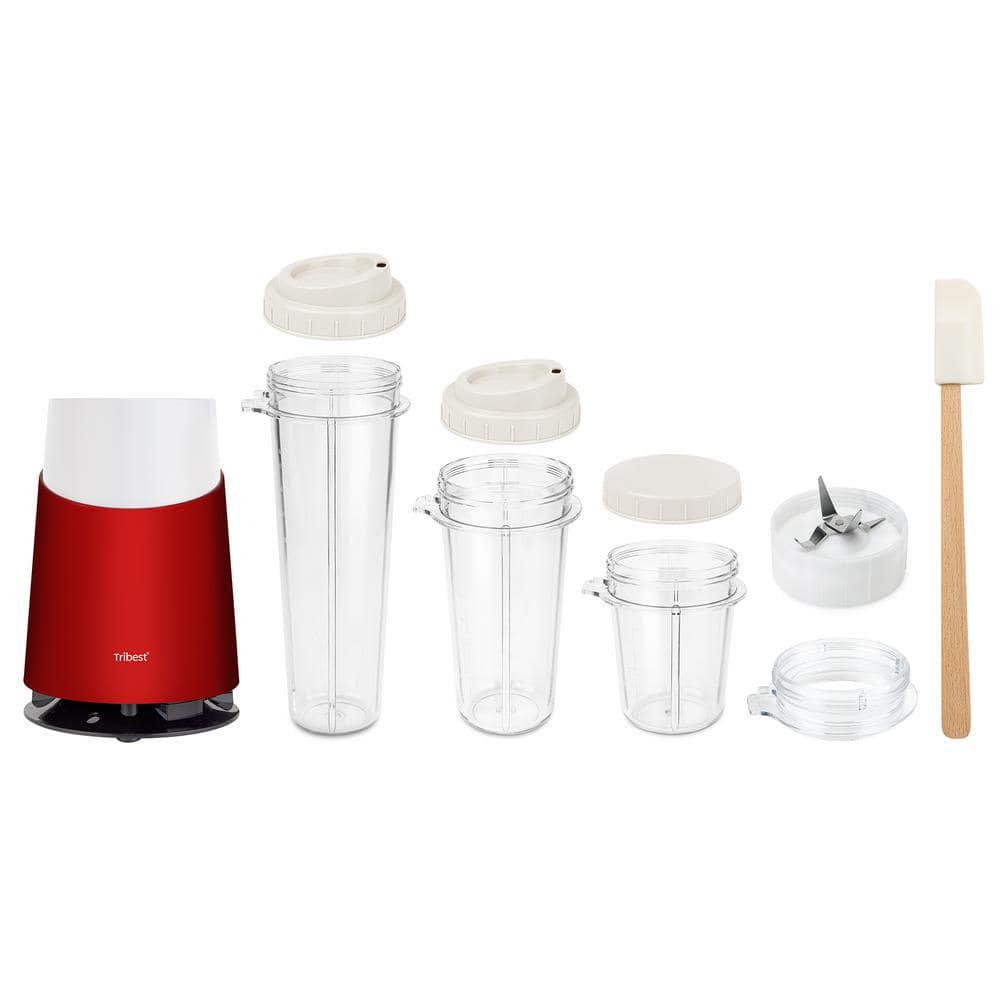 Tribest Mason Jar Ready Personal 24 oz 1Speed Red Blender 2Basic Pack